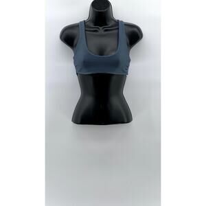 UNBRANDED Women's Blue Textured Tie-Back Scoop-Neck Bikini Top SZ XS